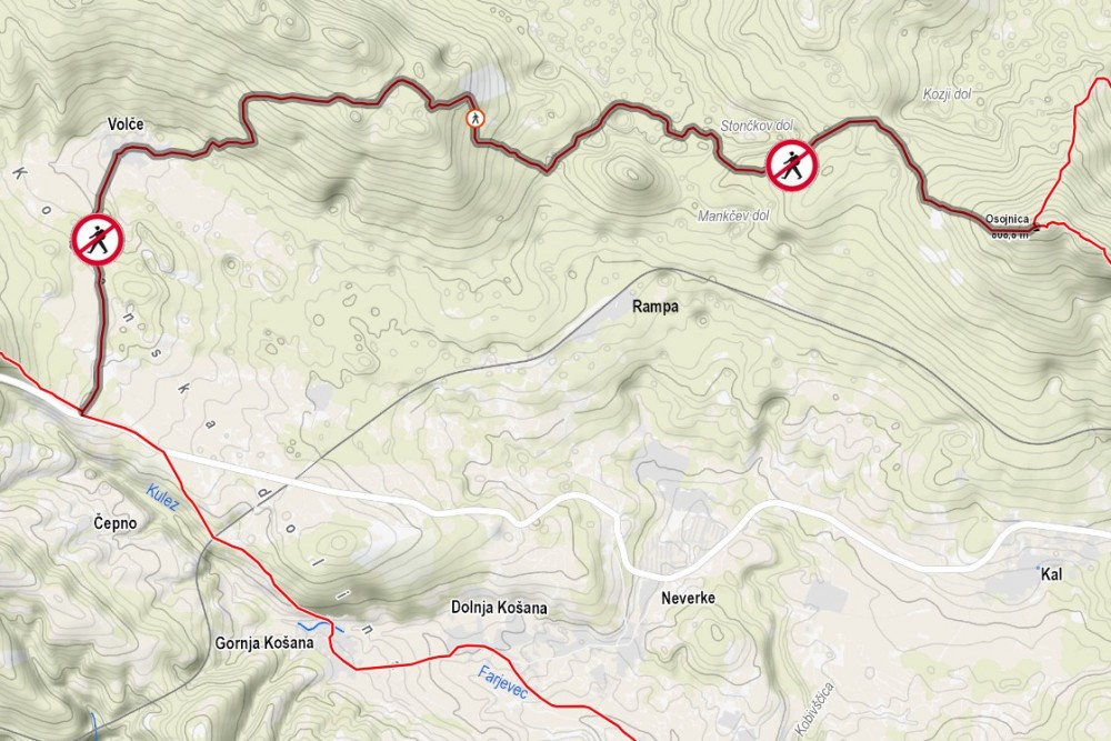 ZAPRTA POT | Košana-Osojnica
