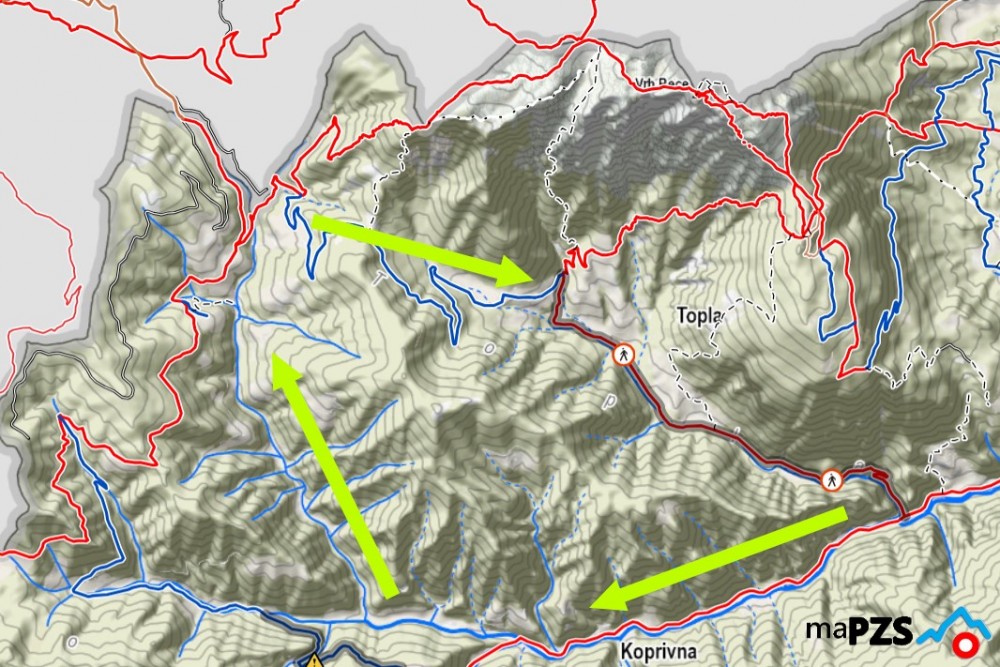 Začasna zapora ceste v dolino Topla | obvoz urejen